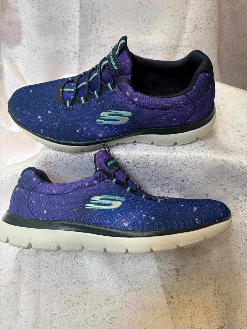 Skechers Women’s  Black and Purple Memory Foam Sneaker